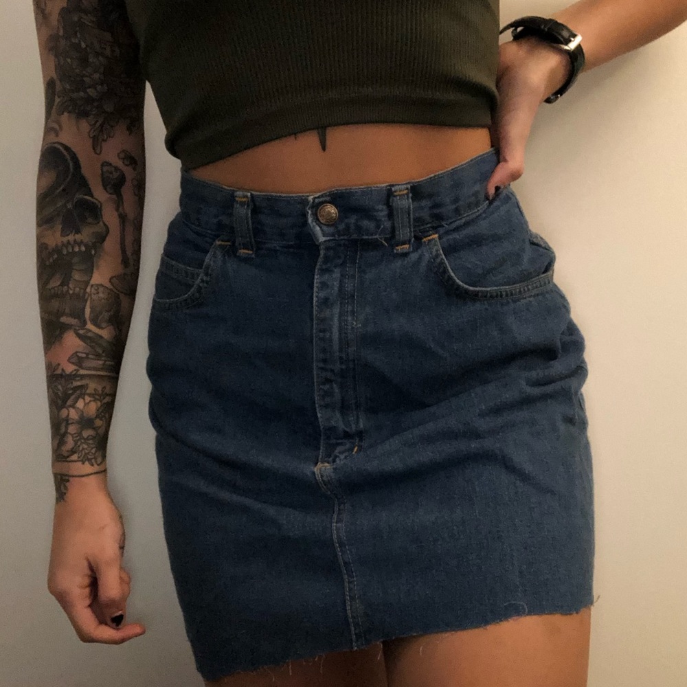 70s Vintage Body lingo jean high rise miniskirt